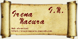 Irena Macura vizit kartica